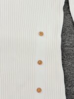 Ribbed Viscose-Blend Midi Dress with Gold Button Detail - Image 7