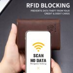 Men’s Vintage RFID Trifold Wallet — Dark Brown Crazy Horse Leather - Image 2