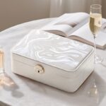 White Marble-Effect Jewellery Box with Removable Tray & Necklace Storage - Image 2
