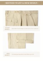 Men’s Pure-Cotton Pleated Chino Trousers — Adjustable Waist - Image 6