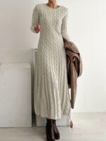Textured Cable-Knit Midi Dress - Image 2