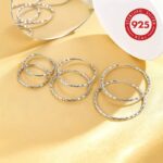 Diamond-Cut Classic Hoop Earrings in Sterling Silver - Image 4
