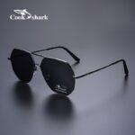 Cook Shark Polarised Stainless-Steel Aviator Sunglasses - Image 7