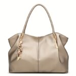 Champagne-Taupe Laptop Compartment Work Tote