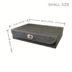 Natural Willow-Weave PU Storage Box with Gold-Tone Lock - Image 4