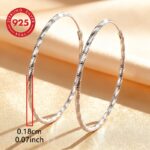 Diamond-Cut Classic Hoop Earrings in Sterling Silver - Image 3