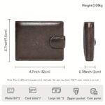 Black Top-Grain Leather Wallet with Secure Tab Closure - Image 3