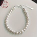 Natural Freshwater Pearl & Sterling Silver Bracelet