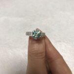 2 ct Moissanite Three-Row Engagement Ring in Platinum-Plated Sterling Silver - Image 11