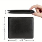 Black Top-Grain Leather RFID Wallet with Coin Pocket - Image 2