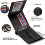 Black Top-Grain Leather RFID Wallet with Coin Pocket - Image 4