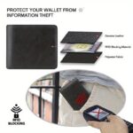Black Top-Grain Leather RFID Wallet with Coin Pocket - Image 5