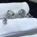 Classic Moissanite Halo Stud Earrings in Rhodium-Plated Sterling Silver - Image 5