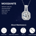 Princess-Cut Moissanite Halo Pendant Necklace in Platinum-Plated Sterling Silver - Image 6