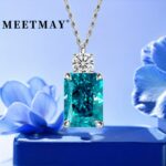 Paraiba-Blue Ice-Cut Solitaire Pendant Necklace in Gold-Plated Sterling Silver - Image 2