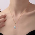 2 ct Teardrop Solitaire Pendant Necklace in Sterling Silver