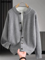 Men’s Wool-Cashmere Blend Crew-Neck Jumper