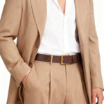 Men’s Tobacco Leather Belt with Aged Brass Pin Buckle - Image 8
