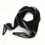 Wool-Cashmere Blend Triangular Knit Scarf - Image 11