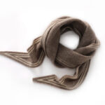 Wool-Cashmere Blend Triangular Knit Scarf - Image 12