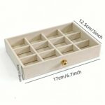 Ivory Velvet & Clear Acrylic 7-Layer Jewellery Organiser - Image 2
