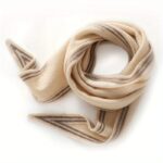 Wool-Cashmere Blend Triangular Knit Scarf - Image 2
