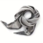 Wool-Cashmere Blend Triangular Knit Scarf - Image 10