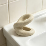 Sculptural Travertine Ceramic Toothbrush Holder - Image 6