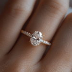 Classic Oval Moissanite Ring in Gold-Plated Sterling Silver - Image 2