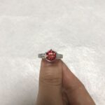 2 ct Moissanite Three-Row Engagement Ring in Platinum-Plated Sterling Silver - Image 10