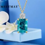 Paraiba-Blue Ice-Cut Solitaire Pendant Necklace in Gold-Plated Sterling Silver - Image 6