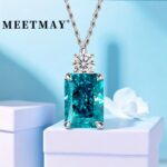Paraiba-Blue Ice-Cut Solitaire Pendant Necklace in Gold-Plated Sterling Silver - Image 4