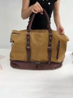 Men’s Canvas Weekender Bag with Shoe Compartment - Image 6