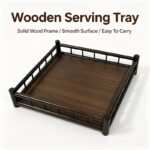 Bamboo & Metal Serving Tray — Raised Guardrail Design - Image 3