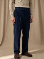 Men’s Pure-Cotton Pleated Corduroy Trousers - Image 2