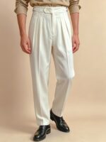 Men’s Pure-Cotton Double-Pleat Tailored Trousers - Image 6