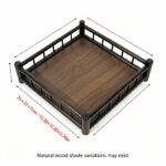Bamboo & Metal Serving Tray — Raised Guardrail Design - Image 11