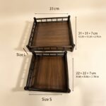 Bamboo & Metal Serving Tray — Raised Guardrail Design - Image 7