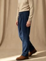 Men’s Pure-Cotton Pleated Corduroy Trousers - Image 3