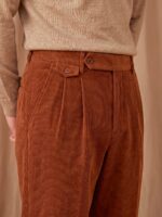 Men’s Pure-Cotton Pleated Corduroy Trousers - Image 5