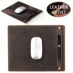 Men’s Top-Grain Leather Mouse Pad — Integrated Pen Holder - Image 2