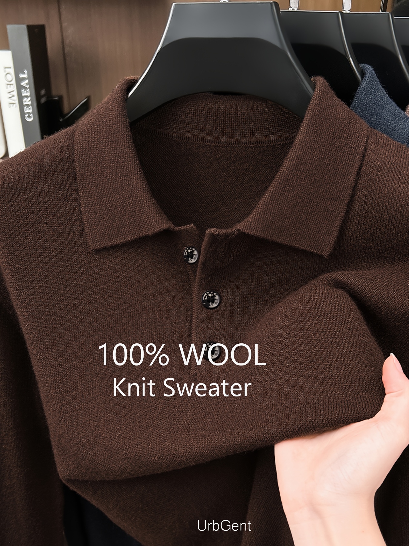 product-fancy-ba38db50-9a33-4145-9d56-a26a52748ca0 Men’s Pure-Wool Long-Sleeve Knit Polo - Image 1