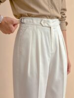 Men’s Pure-Cotton Double-Pleat Tailored Trousers - Image 2