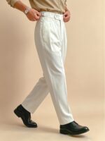 Men’s Pure-Cotton Double-Pleat Tailored Trousers - Image 4