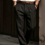 Men's Lyocell-Linen Double Pleat Trousers