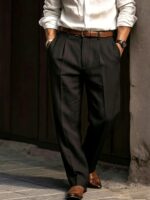 Men's Lyocell-Linen Double Pleat Trousers