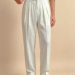 Men’s Pure-Cotton Double-Pleat Tailored Trousers