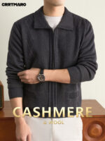 Men’s Wool-Cashmere Full-Zip Knit Jacket - Image 4