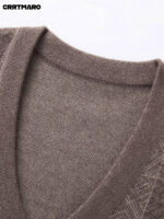 Men’s Textured Wool-Cashmere V-Neck Cardigan - Image 12