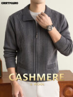 Men’s Wool-Cashmere Full-Zip Knit Jacket - Image 5